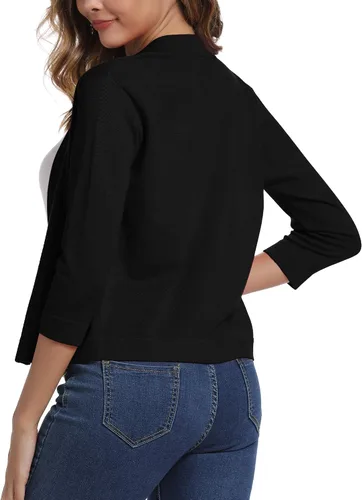 Vista 5 de Urban CoCo Cárdigan corto de mangas 34 para mujer suéter elegante