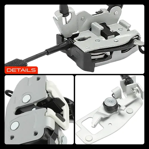 Vista 9 de A-Premium Conjunto de traba de puerta trasera con cable y varilla lado del acompañante derecho Compatible con Ford E-150 E-250 E-350 Econoline Van