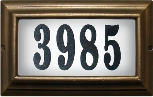 Vista 2 de LTL-1301-LED-BL-PN Edgewood Placa de dirección iluminada de aluminio grande con luces LED