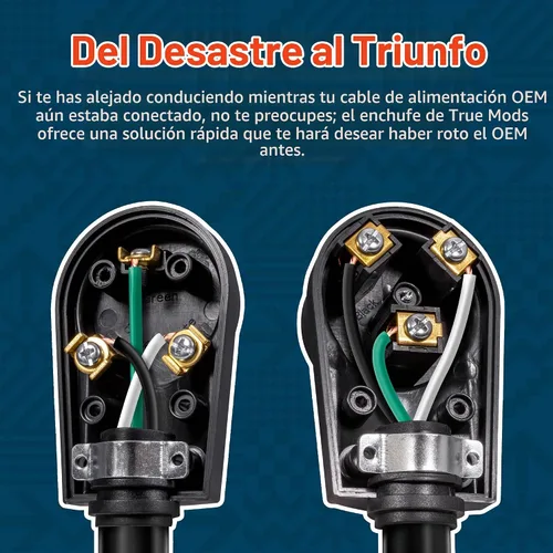 Vista 5 de True Mods NEMA TT-30P/30R 125V 30A Kit Combo de Cable de Alimentación para RV con Enchufe y Toma Macho/Hembra de Repuesto para Cable 10/3AWG