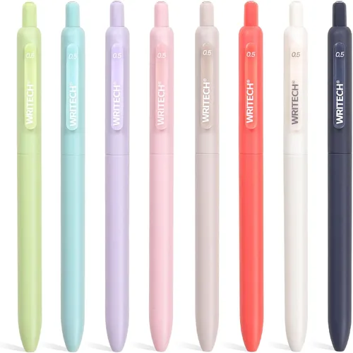 Vista 10 de WRITECH Bolígrafos de Gel de Punta Fina: 0.5mm Retráctil de Punta Fina Conjunto de Bolígrafos de Escritura Suave Sin Manchas Tinta Negra Clic