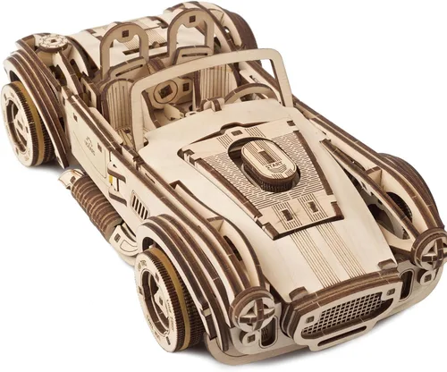 Vista 7 de UGEARS Drift Cobra Racing Car - Rompecabezas de madera 3D para adultos