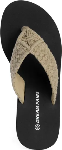 Vista 4 de DREAM PAIRS Women's Platform Flip Flop Arch Support Comfortable Woven Strap Soft Cushion Wedge Flip Flops Summer Thong Sandals