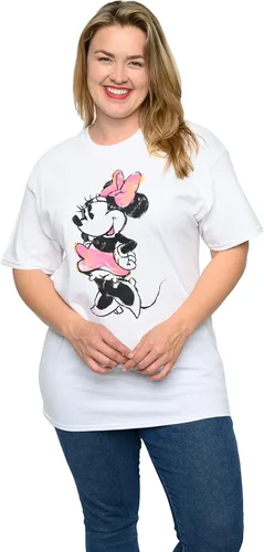 Vista 5 de Disney Camiseta de talla grande para mujer, Minnie Mouse, 100% algodón