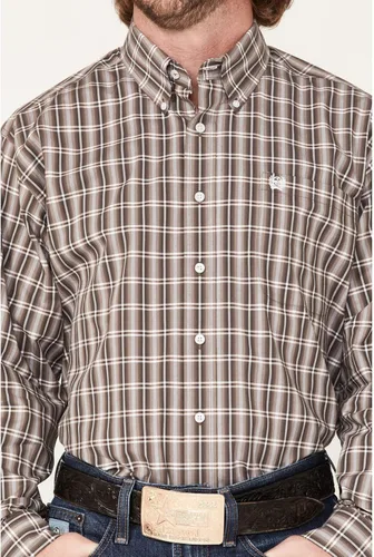 Vista 3 de Cinch Camisa occidental con botones de manga larga con estampado de cuadros múltiples para hombre - Mtw1105422
