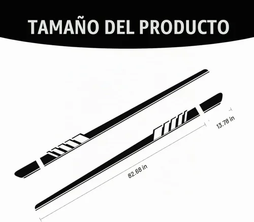 Vista 2 de Tesnaao Pack-2 Calcomanías para carrocería lateral de automóvil, 4.52 x 88.58 pulgadas, impermeables, de PVC, calcomanías decorativas