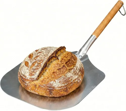 Vista 6 de Restaurantware Met Lux - Pala de pizza de 14 x 12 pulgadas, 1 pala de pizza duradera, con mango de madera para hornos domésticos o comerciales