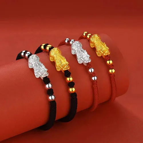 Vista 7 de MANRUO Pulsera Pixiu de cuerda roja Feng Shui Pi Yao Riqueza Pulsera Joyería Atrae Riqueza y Buena Suerte Regalo para Hombres y Mujeres