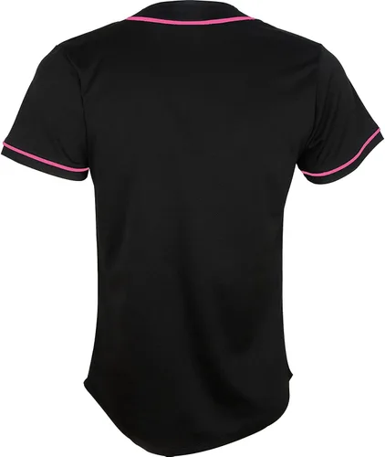 Vista 2 de Camiseta de béisbol negra personalizada para hombres, mujeres, niños y jóvenes, S-8XL, malla con botón completo, nombre y números del equipo S-8XL
