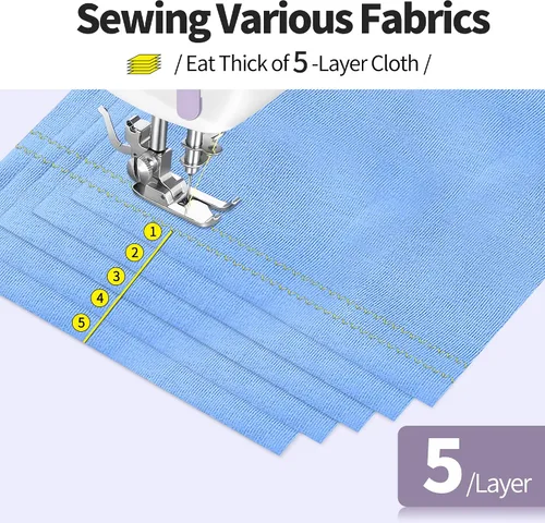 Vista 3 de Máquina de coser KPCB para principiantes, 12 puntadas con costura inversa... (grande, morado)