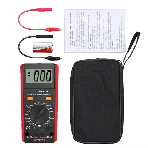 Vista 7 de CAMWAY LCR Medidor LCD Capacitancia Inductancia Probador Medidor de medición Autodescarga pF nF μF con pantalla de sobrerango