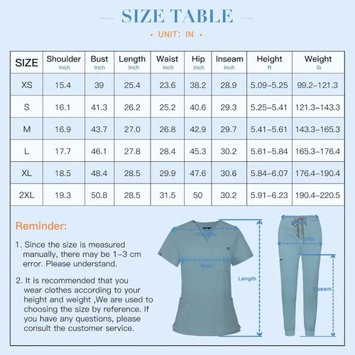 Vista 7 de niaahinn Conjunto de uniforme médico para mujer con cuello en V clásico y pantalones deportivos de yoga, uniforme médico de enfermería