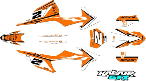 Vista 5 de Kit de gráficos para KTM Enduro 4-Stroke 250 XC-F, 350 XC-F y 450 XC-F años 2019, 2020, 2021 y 2022 Razor Series Azul-verde 16 Mil - Adhesivo