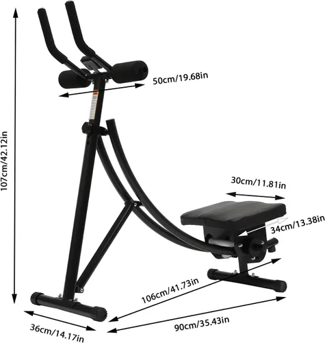 Vista 5 de Equipo de entrenamiento de abdominales, máquina de abdominales ajustable, equipo de entrenamiento de cuerpo completo para equipo de ejercicio