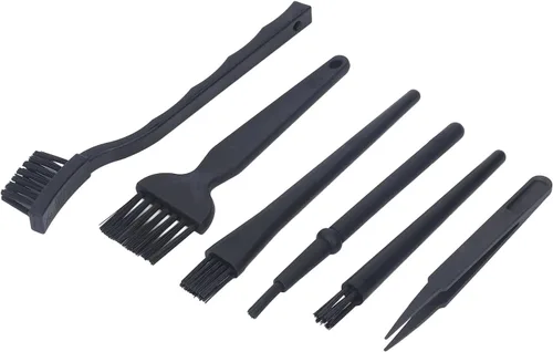 Vista 4 de Cepillo de teclado portátil antiestático, cepillo de limpieza electrónica con pinzas, cepillo antiestático, aspiradoras de computadora