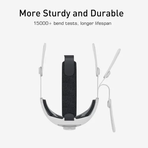 Vista 6 de Kuject Design Comfort Head Strap Accessories for Quest 3, Elite Strap Replacement with Adjustable Hinge and Enlarged Head Support, VR Accessories