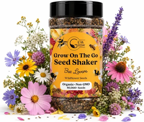 Vista 17 de Agitador de semillas de flores silvestres – Mezcla anual de GevaGrow 17 variedades de semillas de flores para plantar en macetas y jardines al