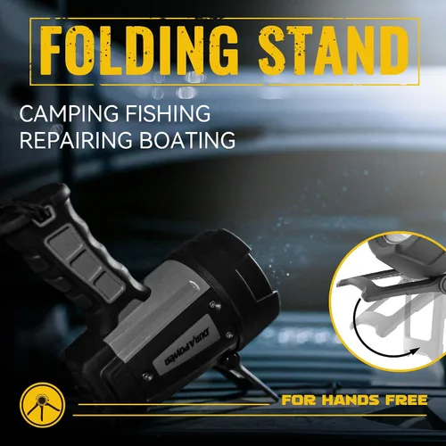Vista 6 de Durapower Foco Recargable, Foco de Mano Super Brillante Impermeable IP68, Foco de Alta Potencia LED Portátil para Caza Marina, Barco, Camping