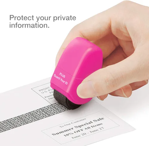 Vista 2 de Guard Your ID Identity Protection - Rodillo de sello de lujo, multicolor, paquete de 4 unidades Deluxe Multicolor