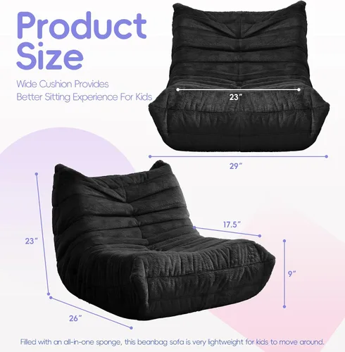 Vista 2 de Hobestluk Puf con espuma viscoelástica, tela de piel sintética ultrasuave, diseño ergonómico, puf pequeño, para sala de estar, dormitorio, sala