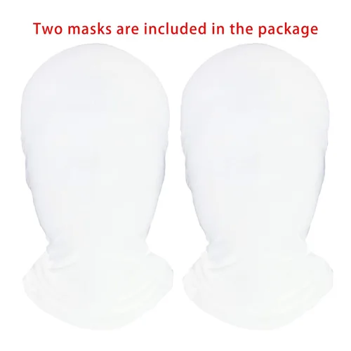 Vista 6 de 2 máscaras de cara completa, color blanco, 2 piel, Halloween, cosplay, capucha de elastano, para tela unisex