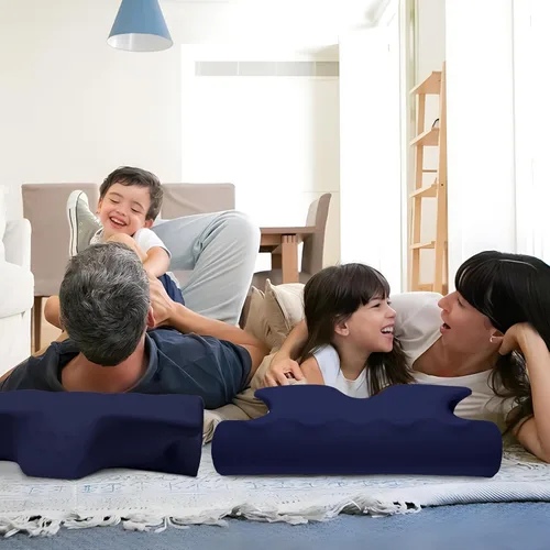 Vista 6 de Almohadas de espuma viscoelástica de contorno refrescante, almohada cervical ergonómica sin olor, almohada ortopédica ajustable para dormir de lado