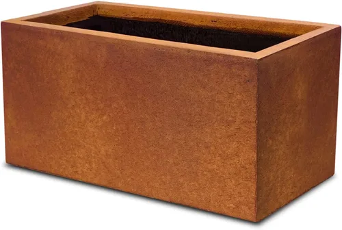 Vista 43 de Kante Macetero rectangular de hormigón de 23.2 pulgadas de largo, macetas grandes para interiores y exteriores con orificio de drenaje y tapón