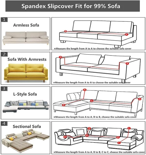 Vista 4 de MIPOPS Funda para sofá, funda impermeable para sofá con cojines de 1/2/3/4, fundas protectoras de muebles de jacquard para mascotas, niños, perros