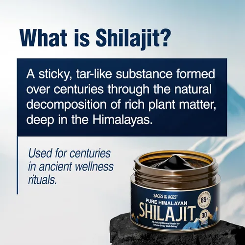 Vista 5 de Resina pura de Shilajit del Himalaya – Complejo de ácido fúlvico orgánico de 500 mg de fuerza máxima para hombres y mujeres – Probado en laboratorio
