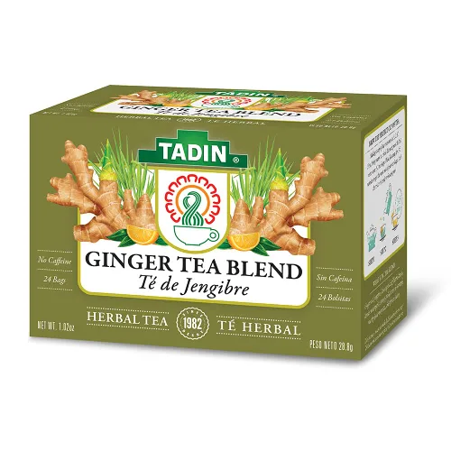 Vista 3 de Tadin Mezcla de té de hierbas de jengibre. Sin cafeína. 24 bolsas de té. 1.02 oz. Paquete de 3
