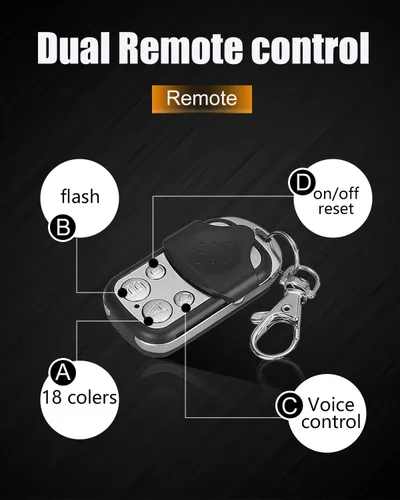 Vista 6 de SUNPIE - Kit de 8 tiras de luz LED impermeables con control remoto RF, luces de acento multicolor para motocicleta, para Harley Honda, Kawasaki
