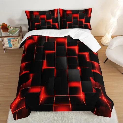 Vista 46 de HOSIMA Juego de edredón de decoración gótica, patrón de calaveras de polilla de la muerte, juego de cama de Halloween tamaño Queen para decoración