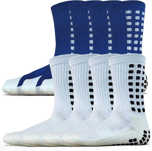Vista 10 de Anti Slip Soccer Grip Socks, 117 Silicone Dots Non Skid Football Socks 2 negro+2 blancos.