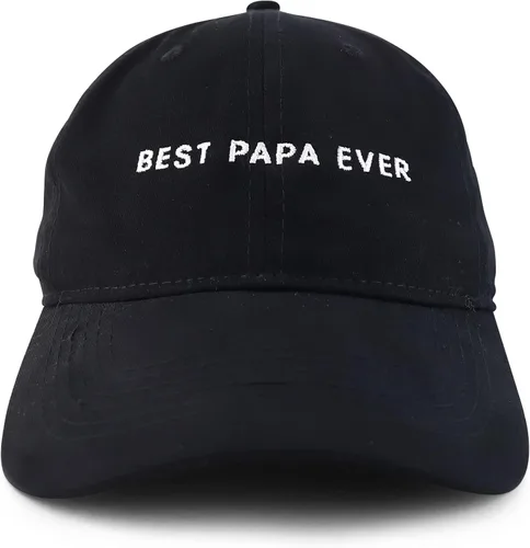 Vista 2 de Trendy Apparel Shop Best Papa Ever One Line - Gorra bordada suave 100% algodón cepillado