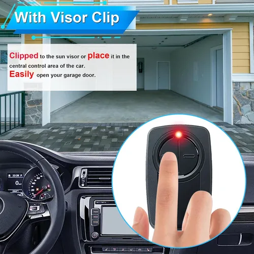 Vista 4 de Klik5u-bk2 klik3u-bk clicker Control remoto universal de 2 botones para abridor de puerta de garaje Chamberlain LiftMaster Craftsman, sin llave