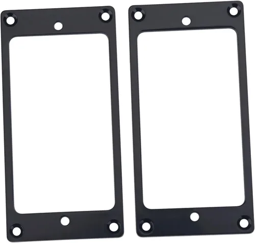 Vista 9 de Anillos de montaje de marco de pastilla, 2 piezas de repuesto de metal Humbucker para guitarras eléctricas (negro)
