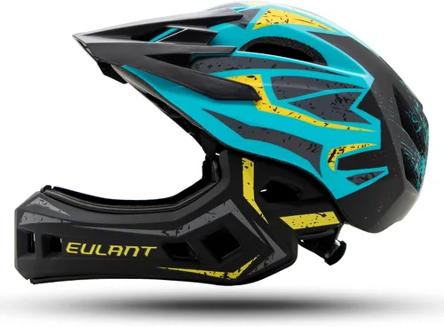 Vista 12 de EULANT Casco integral para niños con protector de barbilla, casco de bicicleta para niñas y niños de 6 años, se adapta a cabezas de 48 a 22.0 in