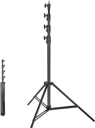 Vista 7 de Godox Soporte de luz de aluminio ultraligero de 240 F Altura máxima de 94.5 pulgadas, carga de 4.4 libras Compacto 26.8 pulgadas plegado Ideal
