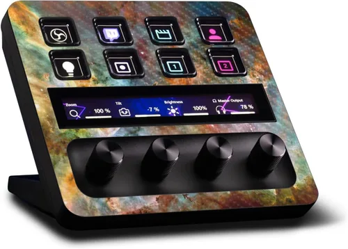 Vista 35 de MightySkins - Piel de fibra de carbono compatible con Elgato Stream Deck + - Morado sólido Acabado de fibra de carbono texturizado protector