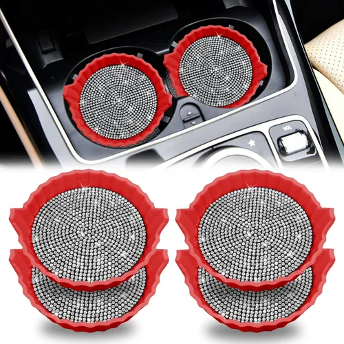 Vista 11 de Portavasos para automóvil, posavasos antideslizantes para automóvil, inserto universal para portavasos de automóvil, tapete de accesorios