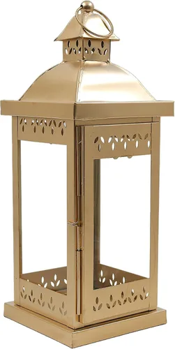 Vista 16 de Hosley's Farol estilo clásico, de 12 pulgadas de alto, de hierro y vidrio Regalo ideal para celebraciones, fiestas, bodas, Aromaterapia y Spa.