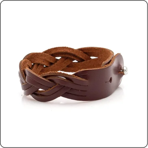Vista 4 de Pulsera de cuero trenzado punk rock