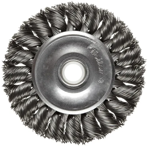 Vista 4 de Weiler Dualife cepillo para polvo de rueda de alambre estándar con agujero redondo y nudo parcial, 3", 1