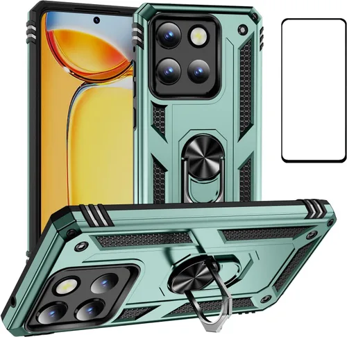 Vista 84 de Funda para Xiaomi POCO X3 NFC /X3 Pro con protector de pantalla, armadura de protección militar híbrida resistente a prueba de golpes, funda Negro