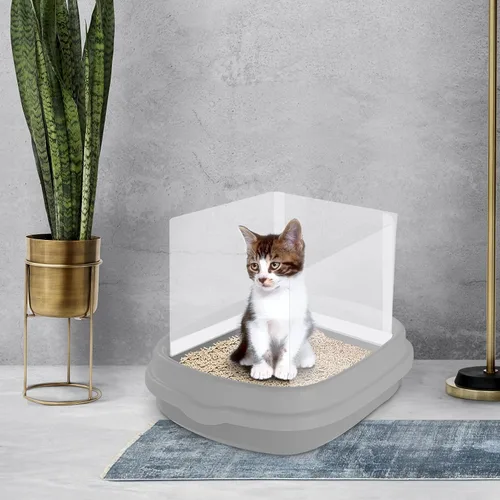 Vista 4 de 3 piezas de caja de arena para gatos escudos para orina, protector contra 3 unidades.