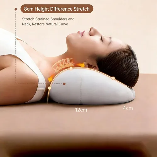 Vista 5 de Luocute Almohada de espuma viscoelástica, almohada cervical ergonómica para aliviar el dolor de cuello con enfriamiento, ortopédica para personas