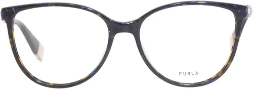 Vista 2 de Furla VFU541 01H6 - Marco de gafas para mujer, color azultortuga, borde completo, ovalado, 2.165 in