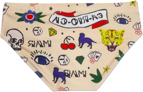 Vista 5 de MIZOK Traje de baño de secado rápido con estampado de moda para hombre con cordón