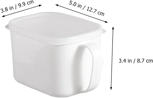 Vista 2 de Hemoton Contenedores de almacenamiento de plástico blanco para refrigerador con asa, contenedor de almacenamiento de alimentos, caja Bento