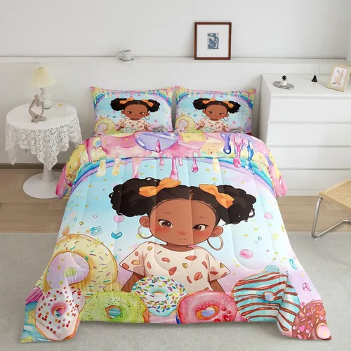 Vista 25 de Castle Fairy - Juego de funda de edredón con bandera estadounidense tamaño King, ropa de cama para niñas y adolescentes, funda de edredón con Multi